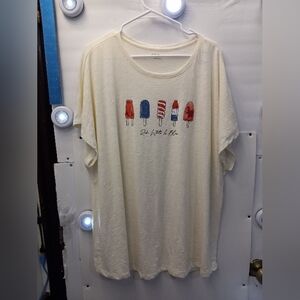Lane Bryant Classic Americana Popsicles Memorial Independence Day Graphic Tee